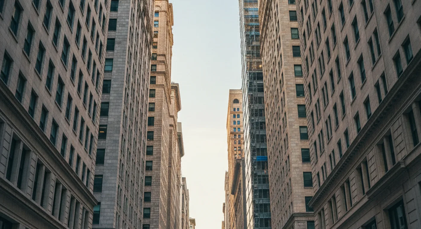 Historic LaSalle Street buildings in Chicago's financial district, slated for residential conversion.