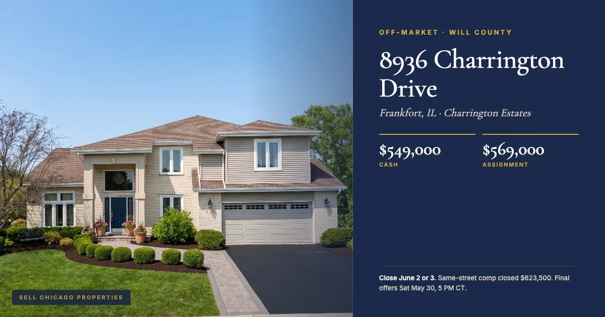 8936 Charrington Drive listing card with exterior photo and price